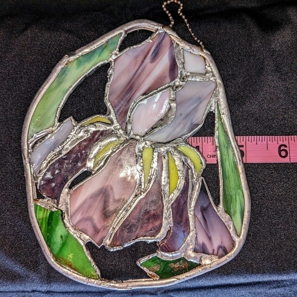 Purple Iris Suncatcher - OOAK - Picture 3 of 4